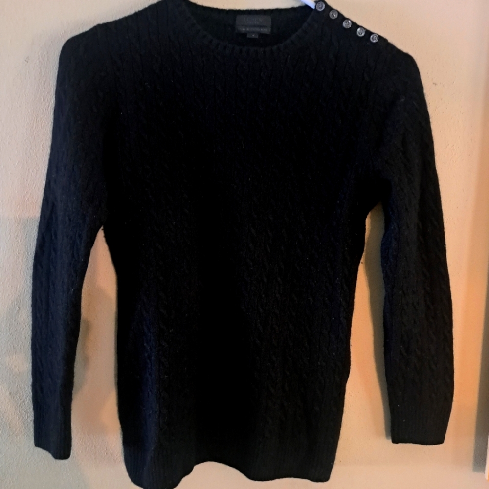 Cashmere sweater, J Crew collection Italian cashmere size S, black cable knit